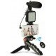 Live Streaming Set AY-49 Selfie Stick Τρίποδο Κινητού με Bluetooth Μαύρο